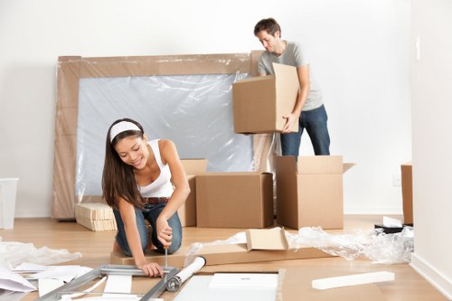 Removal team preparing a flat move in Acton