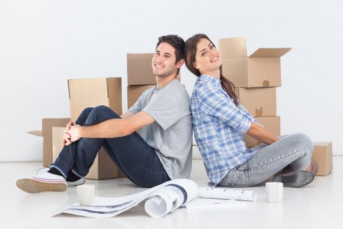 Careful box labelling and organised moving preparation in Acton