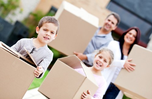 Packing materials and moving boxes prepared for an Acton property