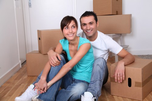 Removal van loaded for a residential move in Acton